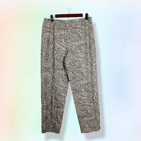 Talbots Lined Embroidered Beige Linen Blend Size 10‎ (30x28) - Picture 1 of 8